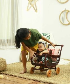 Bobo Rattan Doll Pram