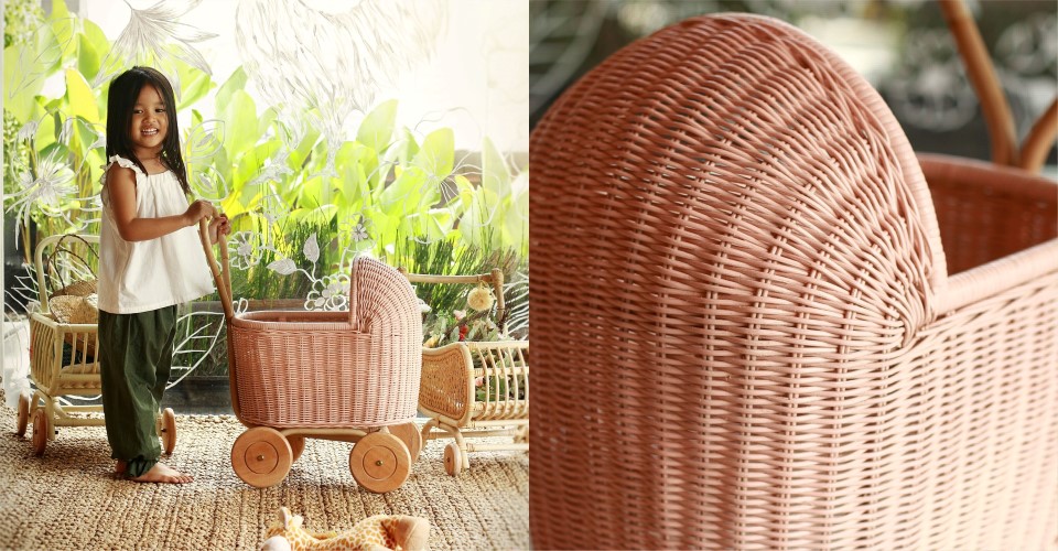 Natural rattan toys for children