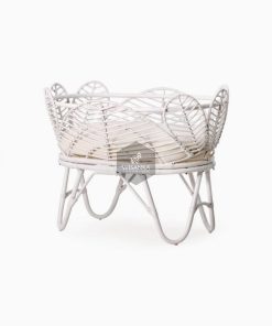 Nada Rattan Baby Crib White