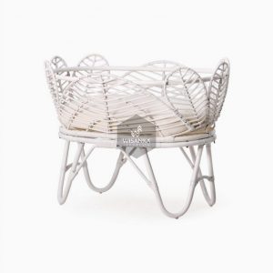 Nada Rattan Baby Crib White