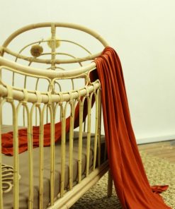 Rainbow rattan baby cot detail 1