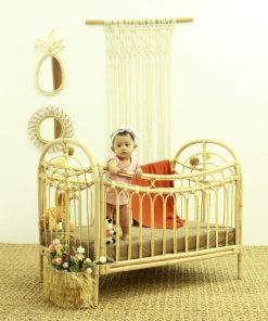 Rainbow rattan baby cot