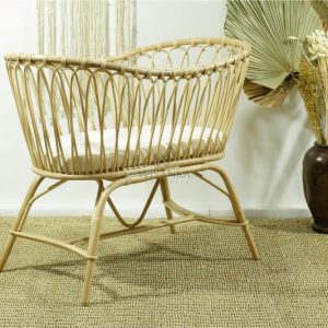 Rice Rattan Baby Crib