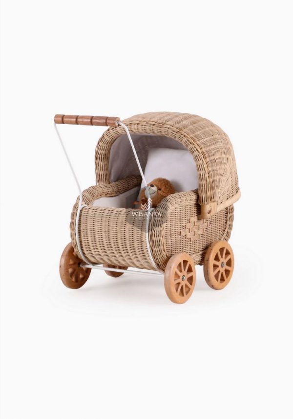 Jess Rattan Doll Pram