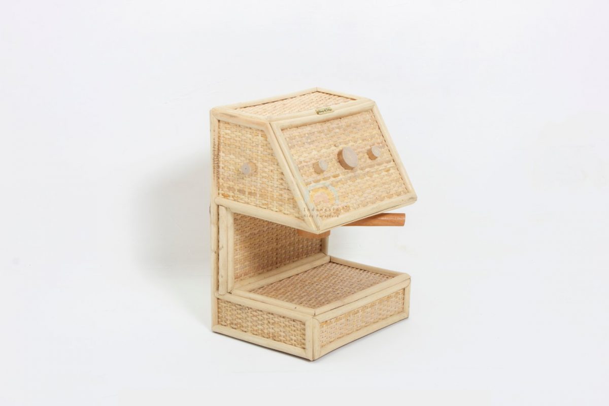 Rattan Coffee Machine Toy