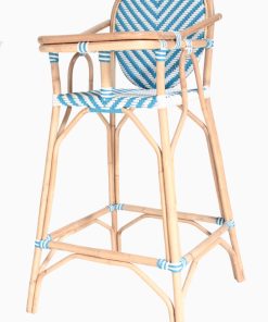 Blue Rattan Baby High Chair