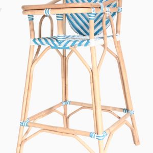 Blue Rattan Baby High Chair