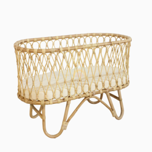 Ovalia Rattan Baby Bassinet Natural