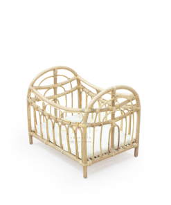 Rainbow Rattan Doll Bassinet