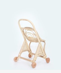 Mod Rattan Doll Pram