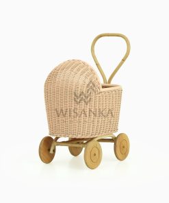 Tracey Rattan Doll Pram Natural