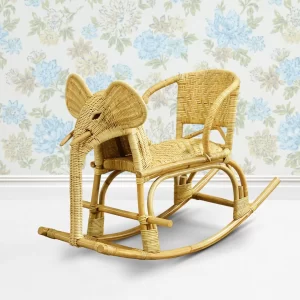 Elephant Rattan Kids Rocker