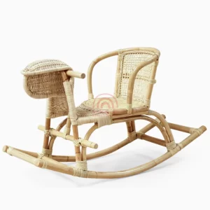 Sheep Rattan Kids Rocking Chair Horse