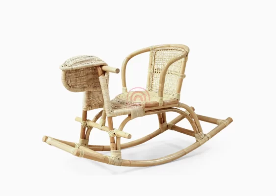 Sheep Rattan Kids Rocking Chair Horse