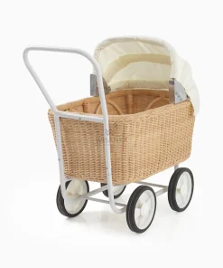 Alternative view of Mero rattan doll pram