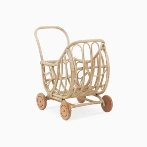 Orcha rattan doll pram