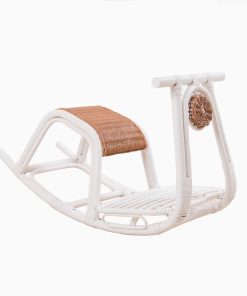 Colby Rattan Rocking Horse White