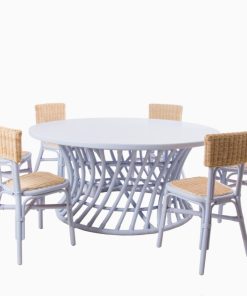 Hens Rattan Kids Chair Party Set - Blue