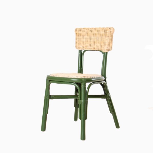 Hen Rattan Kids Chair Dark Green