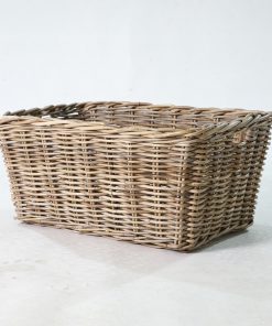 Alberto Rattan Basket – Natural Kubu Rattan Storage for Kids Furniture - perspective