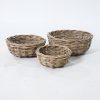 Luzka Round Rattan Basket Set of 3 – Natural Kubu Rattan Nested Design - Unnested perspective
